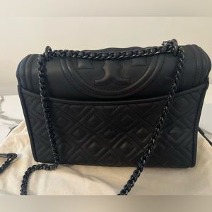 All black Tory Burch handbag